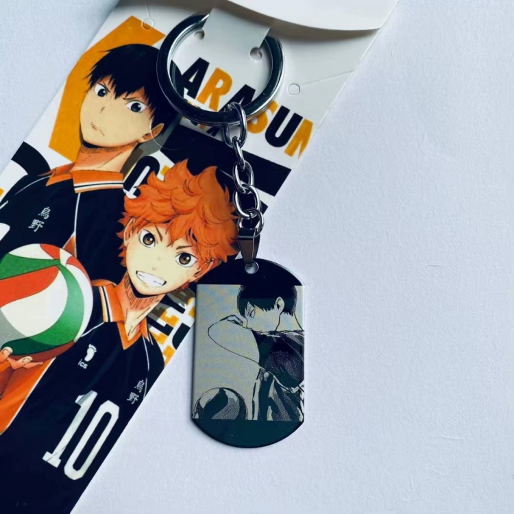 Haikyuu!! Cartoon Anime Stainless steel military key chain pendant price for 5 pcs