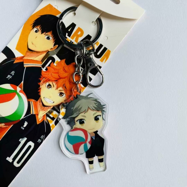 Haikyuu!! Cartoon Anime Stainless steel military key chain pendant price for 5 pcs