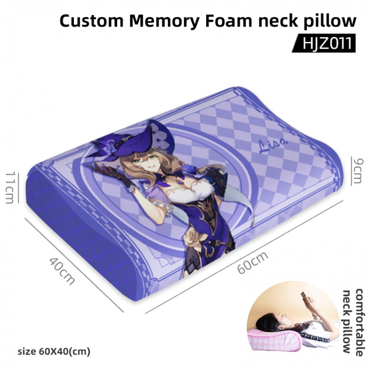 Genshin Impact Game memory cotton neck pillow 60X40CM HJZ011