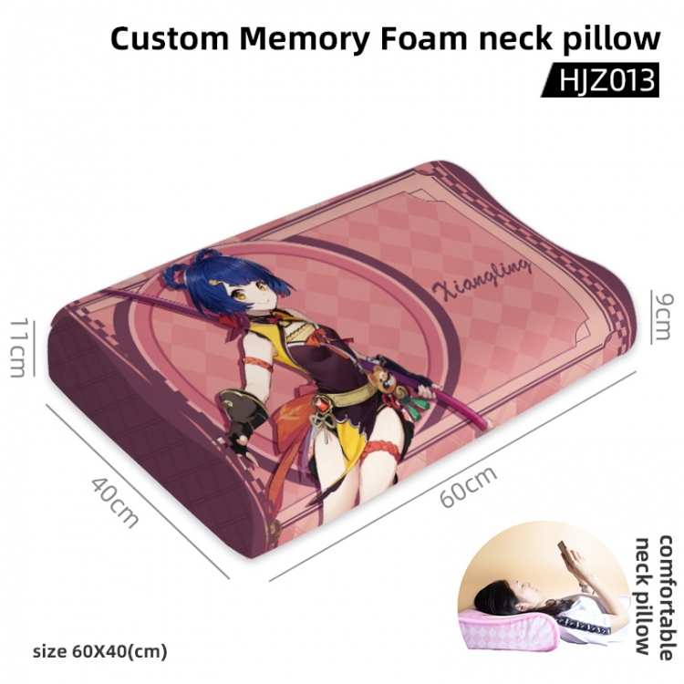 Genshin Impact Game memory cotton neck pillow 60X40CM HJZ013