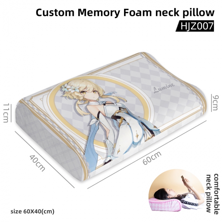 Genshin Impact Game memory cotton neck pillow 60X40CM HJZ007