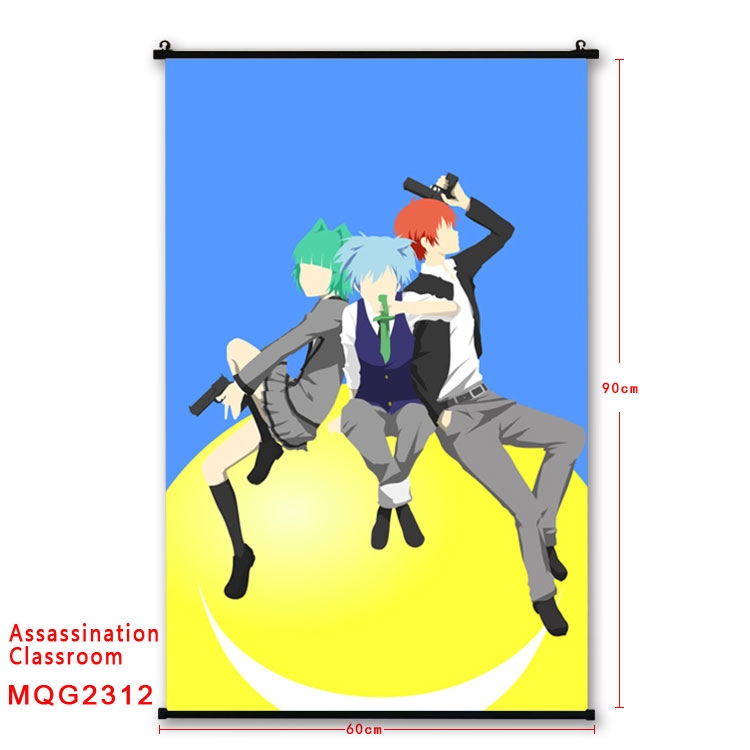 Ansatsu Kyoushitsu Assassination Classroom BLACK plastic pole cloth painting Wall Scroll   60X90CM  MQG2312