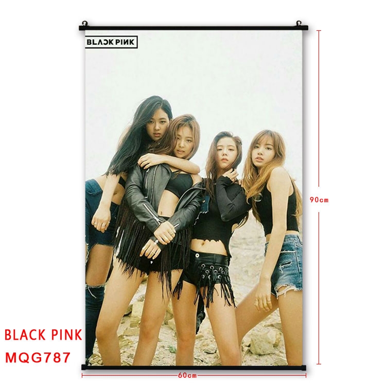 BLACK PINK BLACK plastic pole cloth painting Wall Scroll 60X90CM MQG787