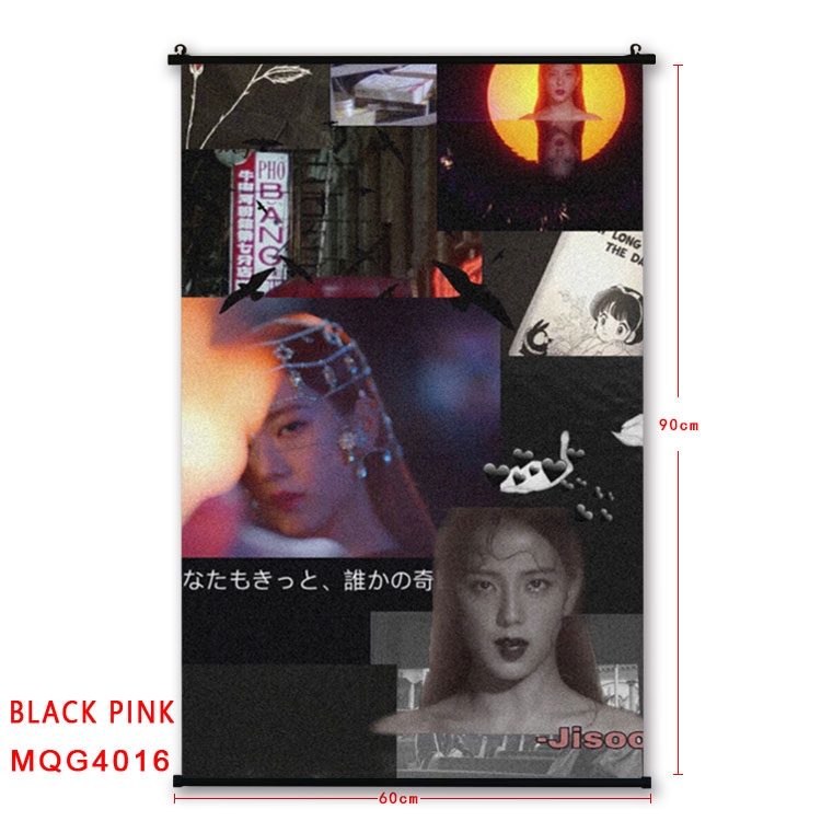 BLACK PINK BLACK plastic pole cloth painting Wall Scroll 60X90CM MQG4016