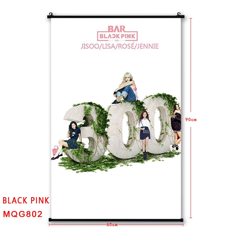 BLACK PINK BLACK plastic pole cloth painting Wall Scroll 60X90CM MQG802