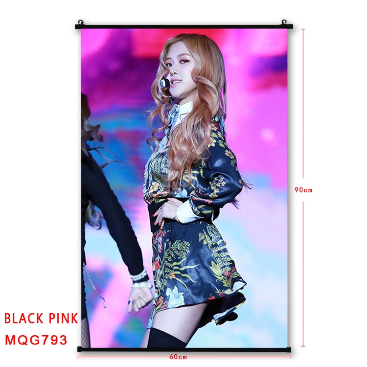 BLACK PINK BLACK plastic pole cloth painting Wall Scroll 60X90CM MQG793