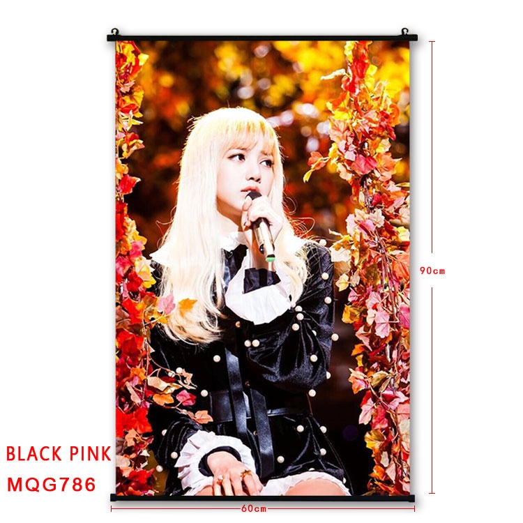 BLACK PINK BLACK plastic pole cloth painting Wall Scroll 60X90CM MQG786