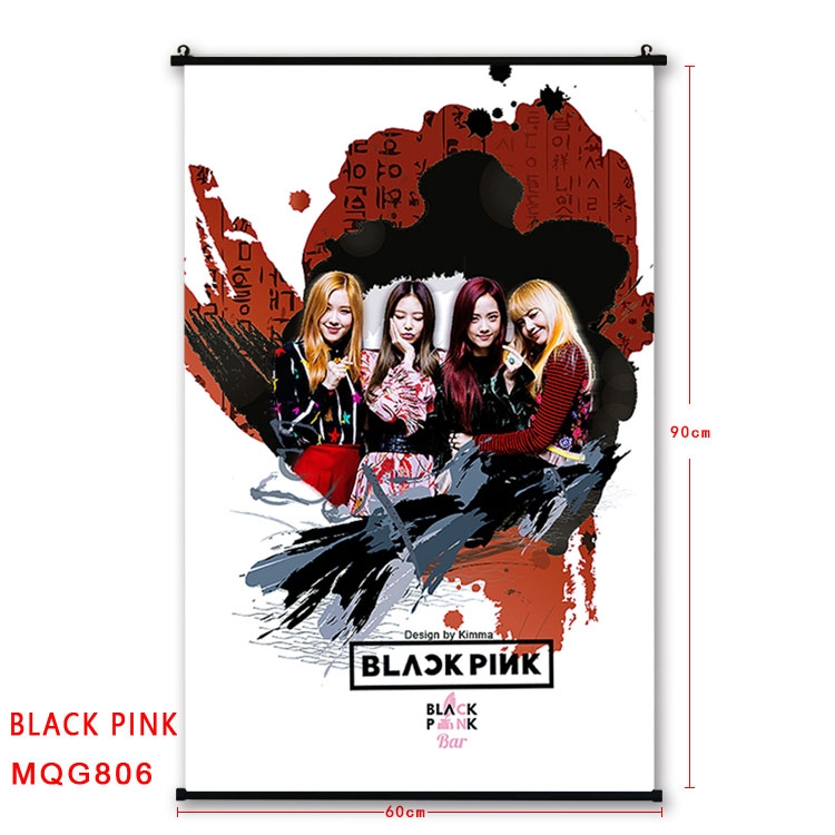 BLACK PINK BLACK plastic pole cloth painting Wall Scroll 60X90CM MQG806