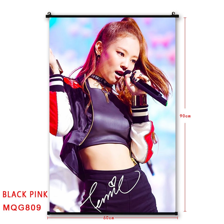 BLACK PINK BLACK plastic pole cloth painting Wall Scroll 60X90CM MQG809