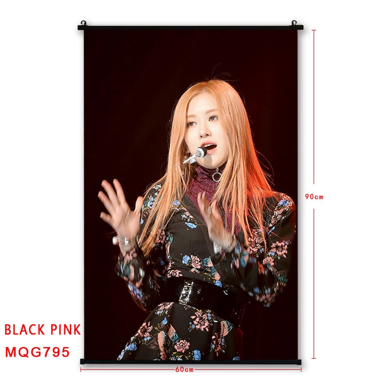 BLACK PINK BLACK plastic pole cloth painting Wall Scroll 60X90CM MQG795