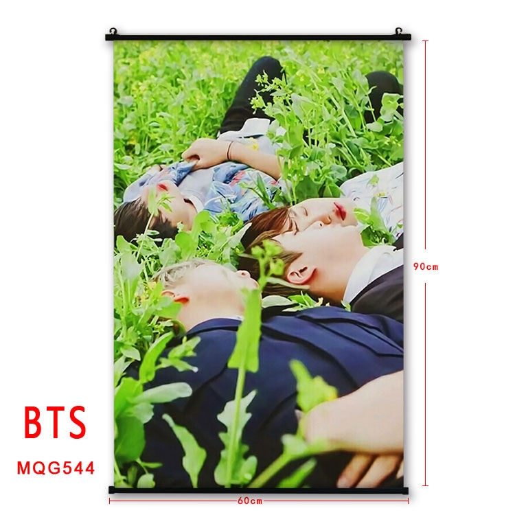 BTS black plastic pole cloth painting Wall Scroll 60X90CM MQG544