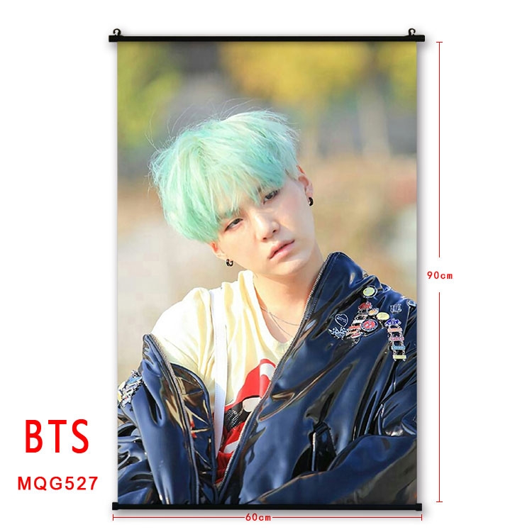 BTS black plastic pole cloth painting Wall Scroll 60X90CM MQG527