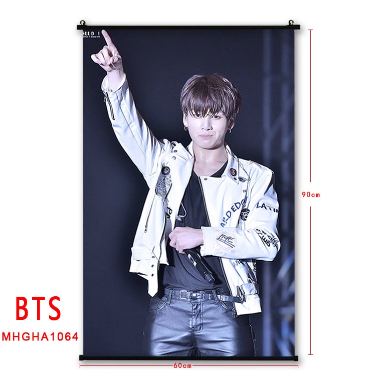 BTS black plastic pole cloth painting Wall Scroll 60X90CM MHGHA1064