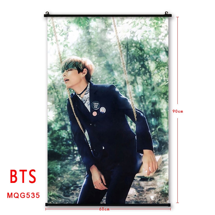 BTS plastic pole cloth painting Wall Scroll 60X90CM MQG535