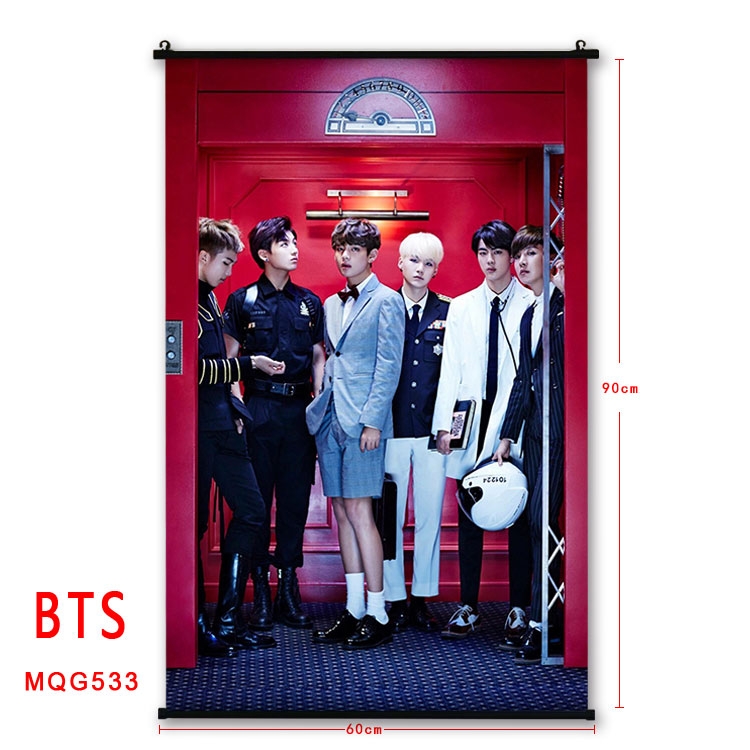 BTS plastic pole cloth painting Wall Scroll 60X90CM MQG533