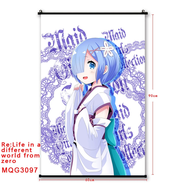 Re:Zero kara Hajimeru Isekai Seikatsu Anime plastic pole cloth painting Wall Scroll 60X90CM  MQG3097