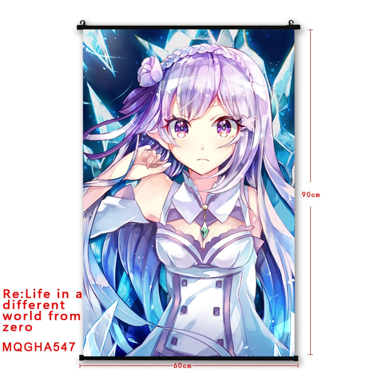 Re:Zero kara Hajimeru Isekai Seikatsu Anime plastic pole cloth painting Wall Scroll 60X90CM  MQGHA547