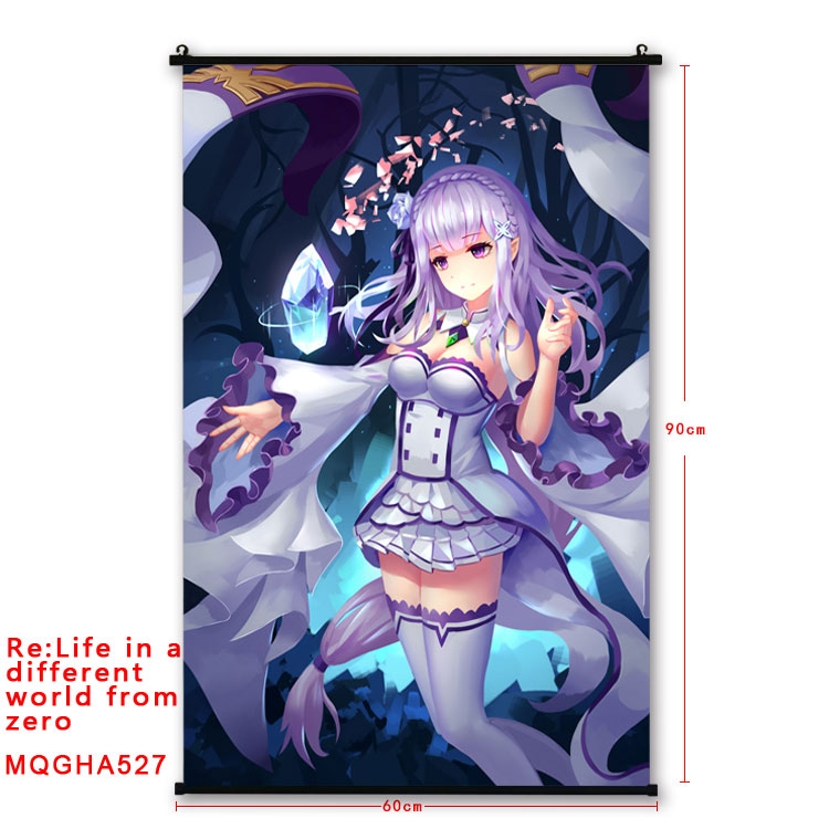 Re:Zero kara Hajimeru Isekai Seikatsu Anime plastic pole cloth painting Wall Scroll 60X90CM  MQGHA527