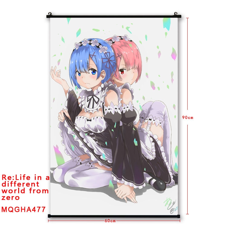 Re:Zero kara Hajimeru Isekai Seikatsu Anime plastic pole cloth painting Wall Scroll 60X90CM  MQGHA477