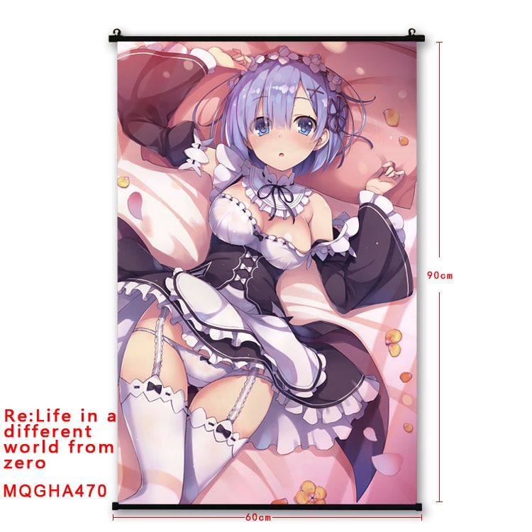 Re:Zero kara Hajimeru Isekai Seikatsu Anime plastic pole cloth painting Wall Scroll 60X90CM  MQGHA470