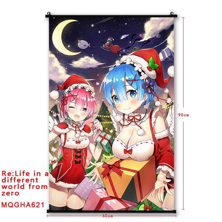 Re:Zero kara Hajimeru Isekai Seikatsu Anime plastic pole cloth painting Wall Scroll 60X90CM  MQGHA529