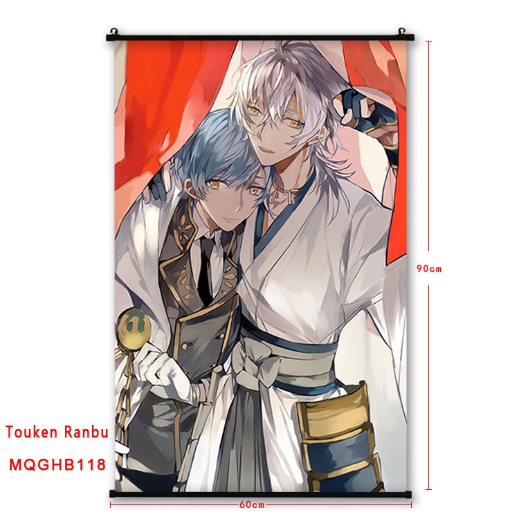 Touken Ranbu Anime plastic pole cloth painting Wall Scroll 60X90CM MQGHB118