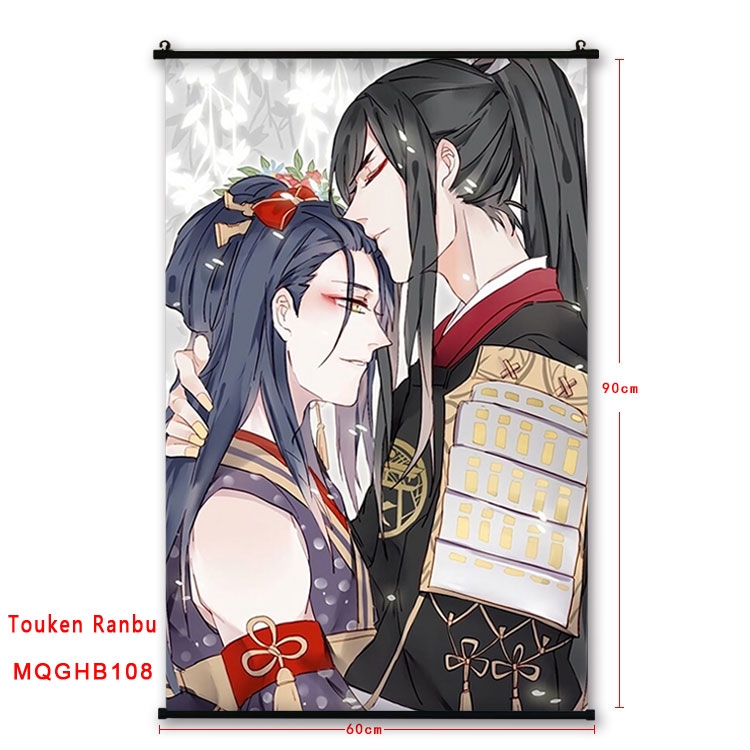 Touken Ranbu Anime plastic pole cloth painting Wall Scroll 60X90CM MQGHB108