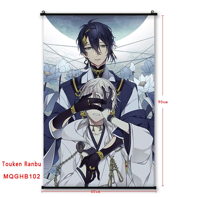 Touken Ranbu Anime plastic pole cloth painting Wall Scroll 60X90CM MQGHB102