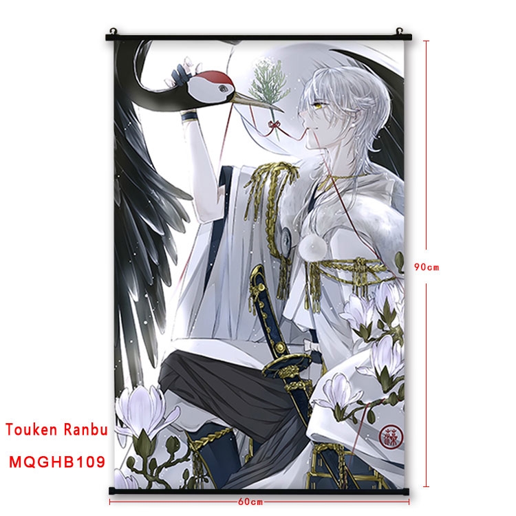 Touken Ranbu Anime plastic pole cloth painting Wall Scroll 60X90CM MQGHB109