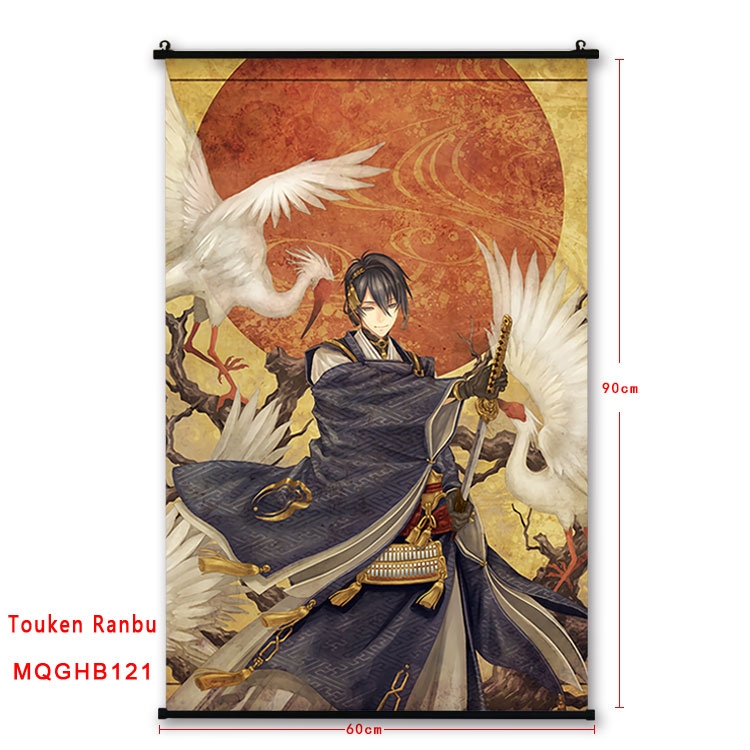 Touken Ranbu Anime plastic pole cloth painting Wall Scroll 60X90CM MQGHB121