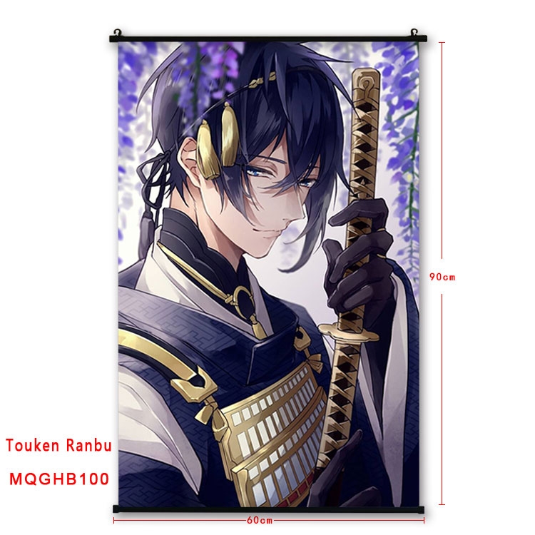 Touken Ranbu Anime plastic pole cloth painting Wall Scroll 60X90CM MQGHB112