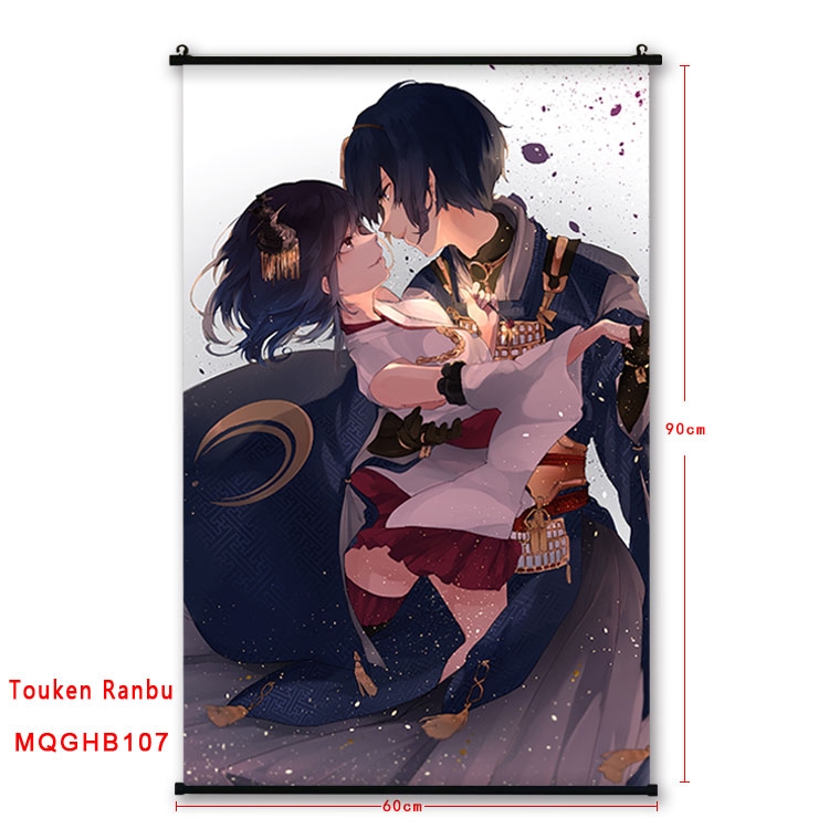 Touken Ranbu Anime plastic pole cloth painting Wall Scroll 60X90CM MQGHB107