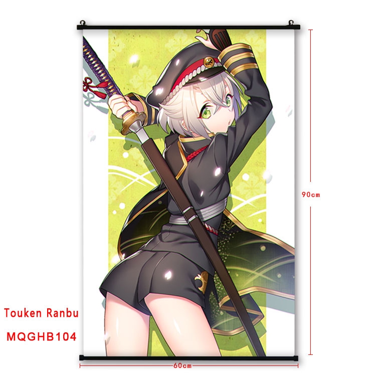 Touken Ranbu Anime plastic pole cloth painting Wall Scroll 60X90CM MQGHB104