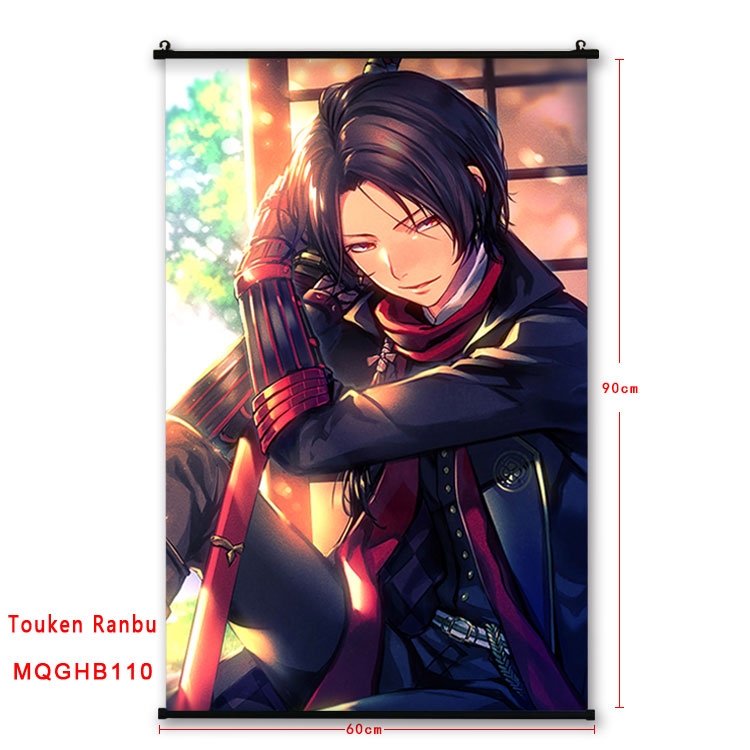 Touken Ranbu Anime plastic pole cloth painting Wall Scroll 60X90CM MQGHB110