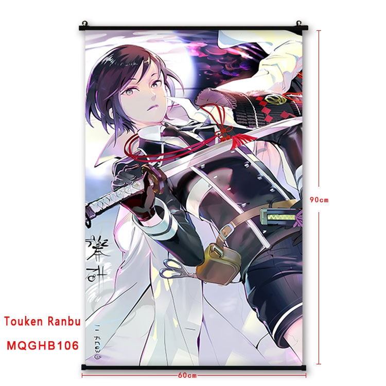 Touken Ranbu Anime plastic pole cloth painting Wall Scroll 60X90CM MQGHB106