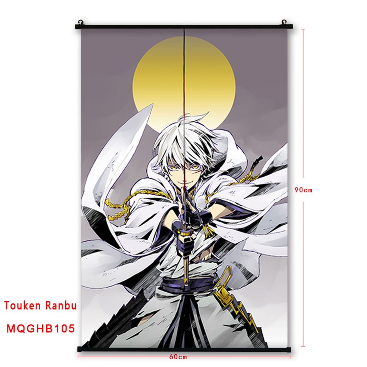 Touken Ranbu Anime plastic pole cloth painting Wall Scroll 60X90CM MQGHB105