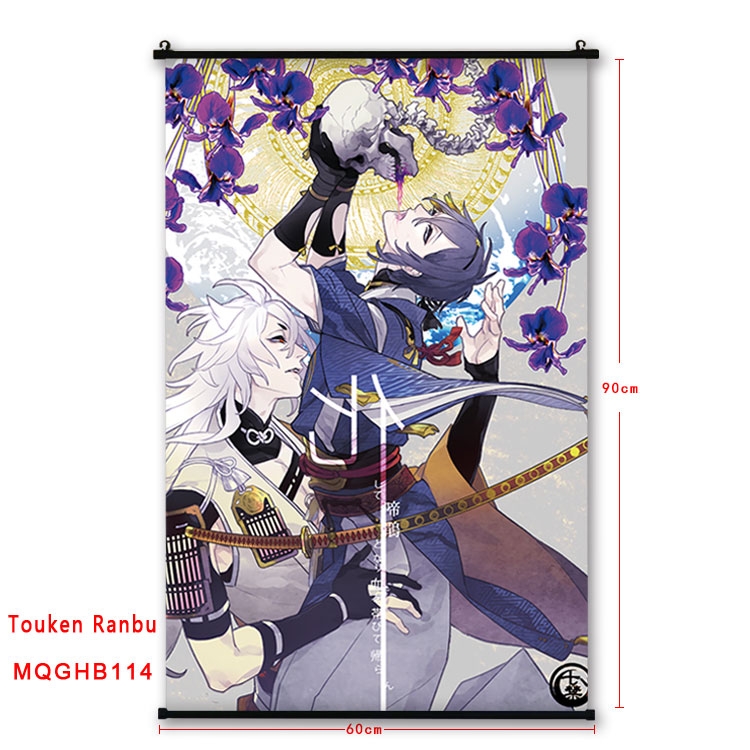 Touken Ranbu Anime plastic pole cloth painting Wall Scroll 60X90CM MQGHB114