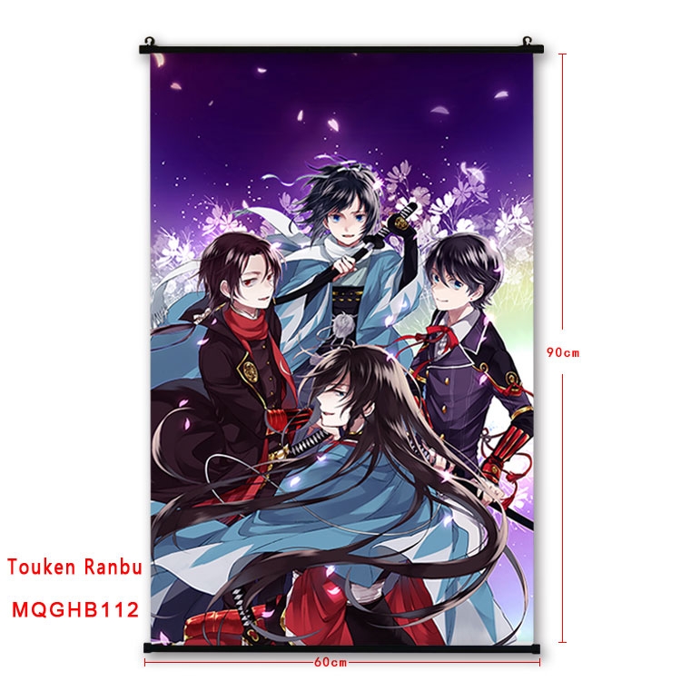 Touken Ranbu Anime plastic pole cloth painting Wall Scroll 60X90CM MQGHB112