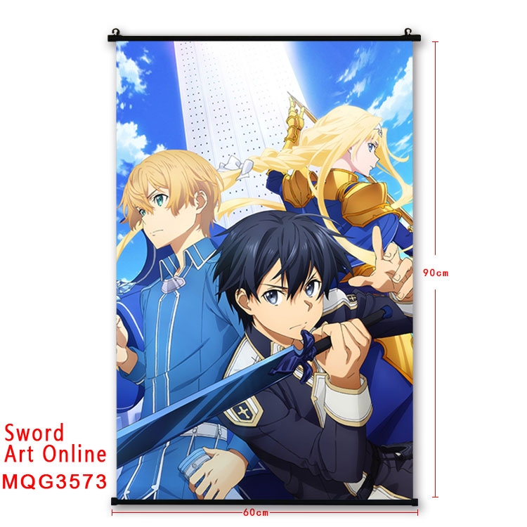 Sword Art Online Anime plastic pole cloth painting Wall Scroll 60X90CM MQG3573