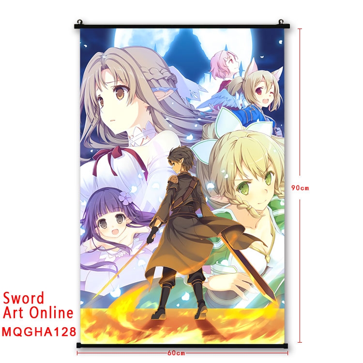 Sword Art Online Anime plastic pole cloth painting Wall Scroll 60X90CM MQGHA128