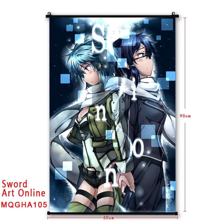 Sword Art Online Anime plastic pole cloth painting Wall Scroll 60X90CM MQGHA105