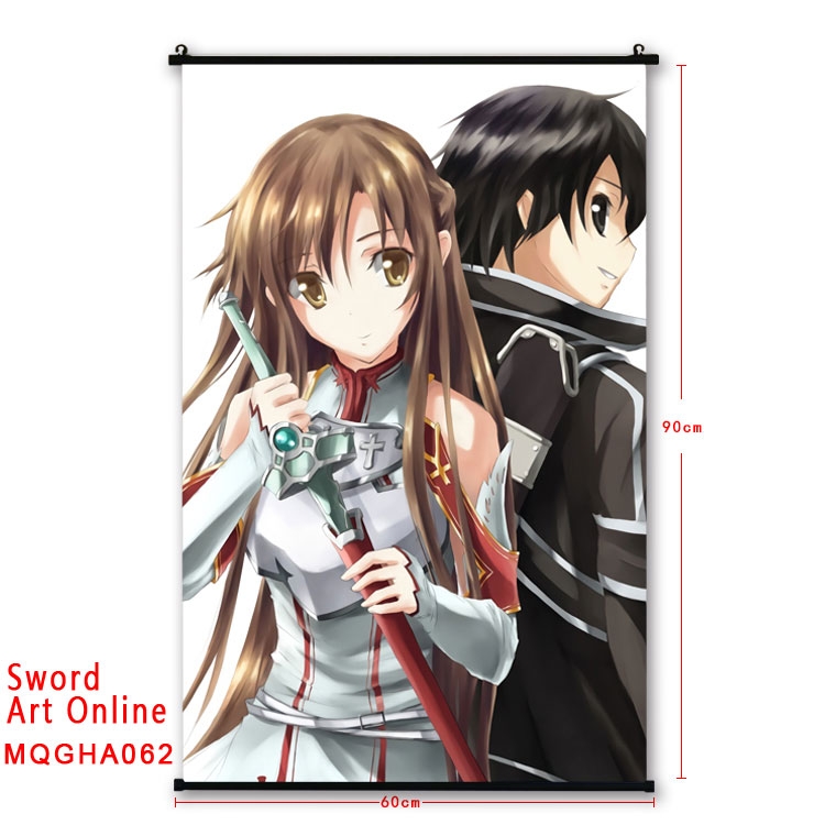 Sword Art Online Anime plastic pole cloth painting Wall Scroll 60X90CM MQGHA062