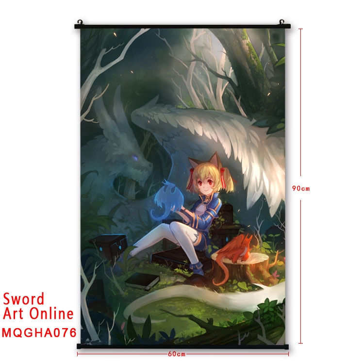Sword Art Online Anime plastic pole cloth painting Wall Scroll 60X90CM MQGHA076