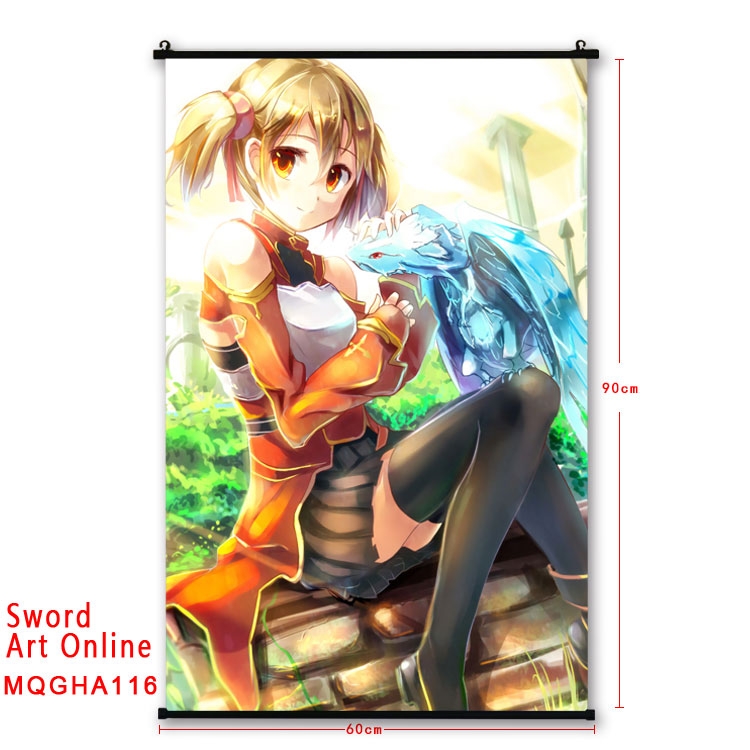 Sword Art Online Anime plastic pole cloth painting Wall Scroll 60X90CM MQGHA116