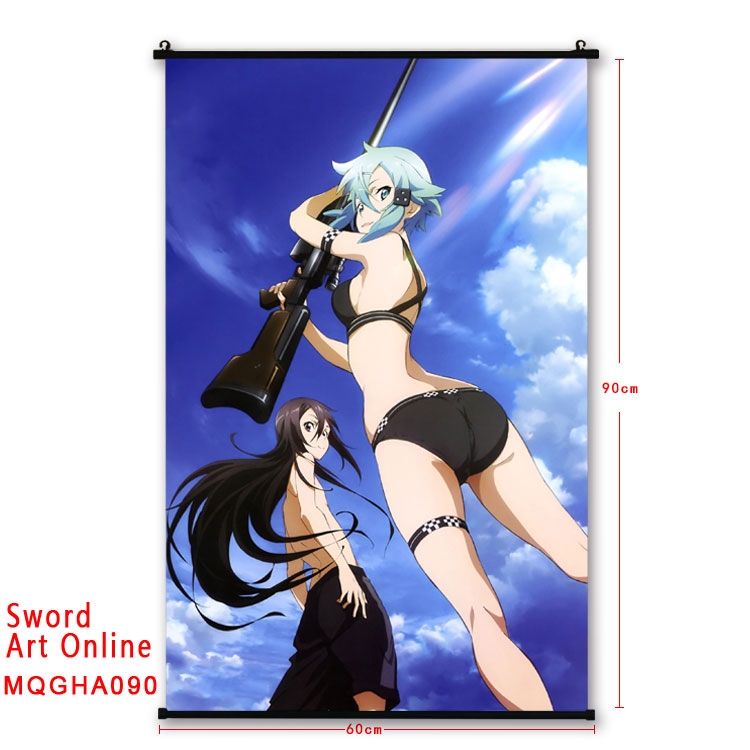 Sword Art Online Anime plastic pole cloth painting Wall Scroll 60X90CM MQGHA090