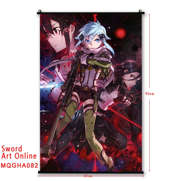 Sword Art Online Anime plastic pole cloth painting Wall Scroll 60X90CM MQGHA082