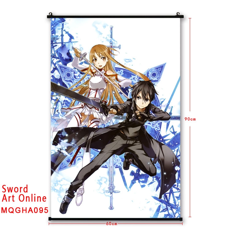 Sword Art Online Anime plastic pole cloth painting Wall Scroll 60X90CM MQGHA095