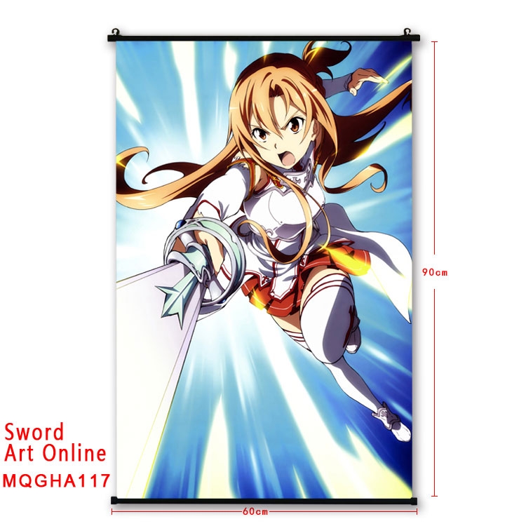 Sword Art Online Anime plastic pole cloth painting Wall Scroll 60X90CM MQGHA117