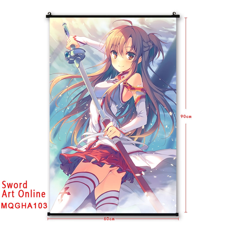 Sword Art Online Anime plastic pole cloth painting Wall Scroll 60X90CM MQGHA103
