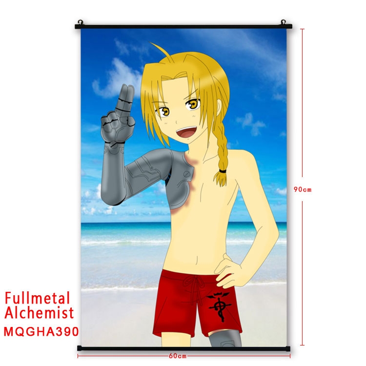 Fullmetal Alchemist Cartoon plastic pole cloth painting Wall Scroll 60X90CM  MQGHA390